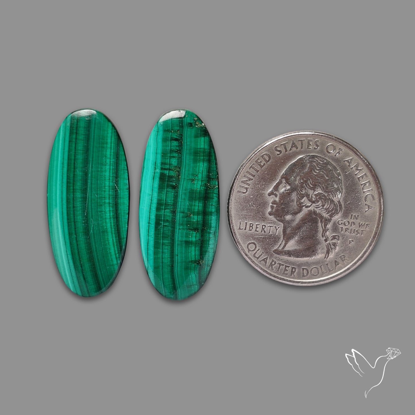 Green Malachite with Chattoyancy Pair