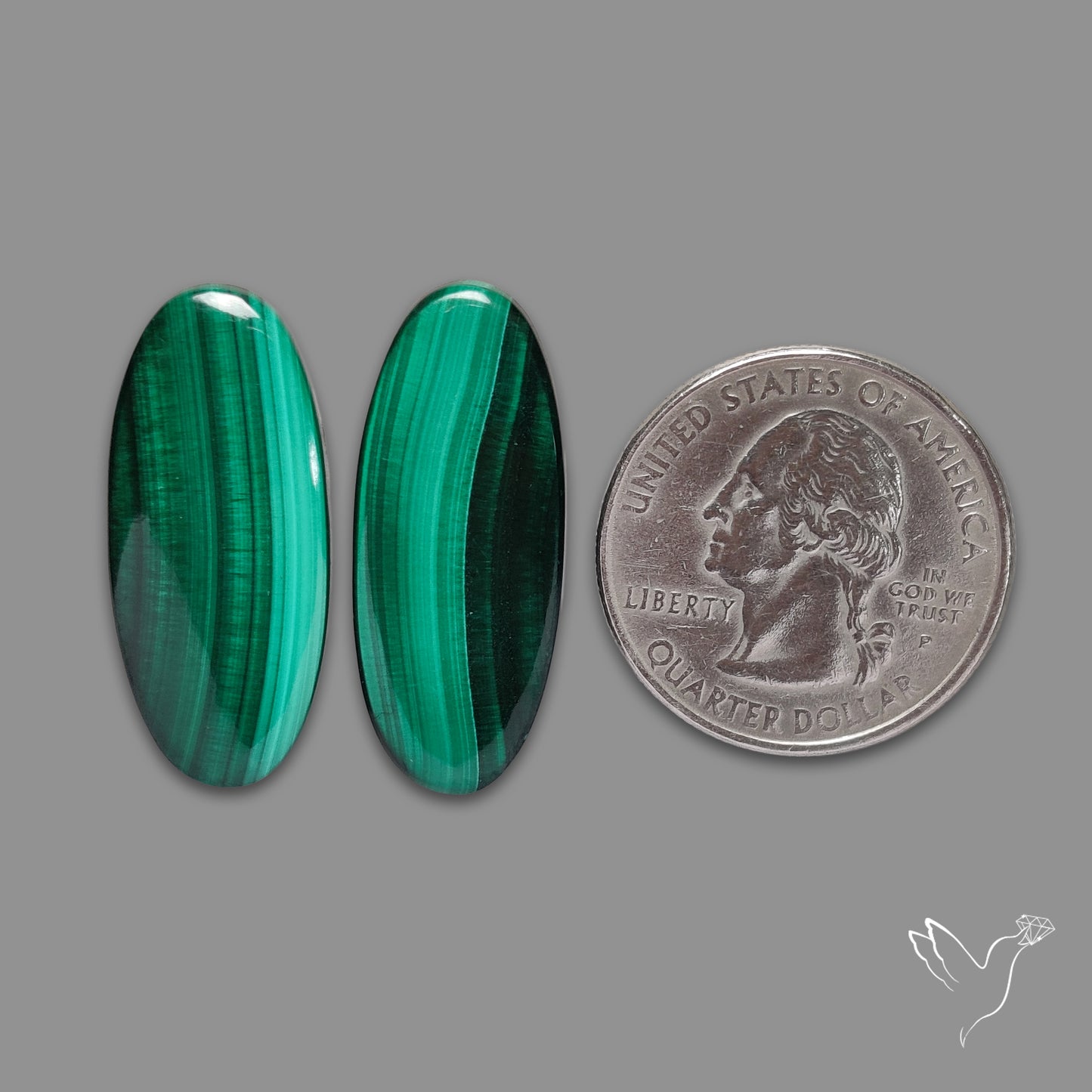 Green Malachite with Chattoyancy Pair