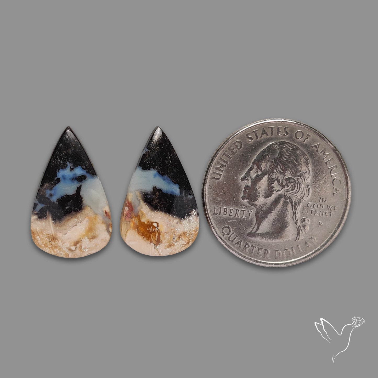 Indonesian Palmroot Agate Pair