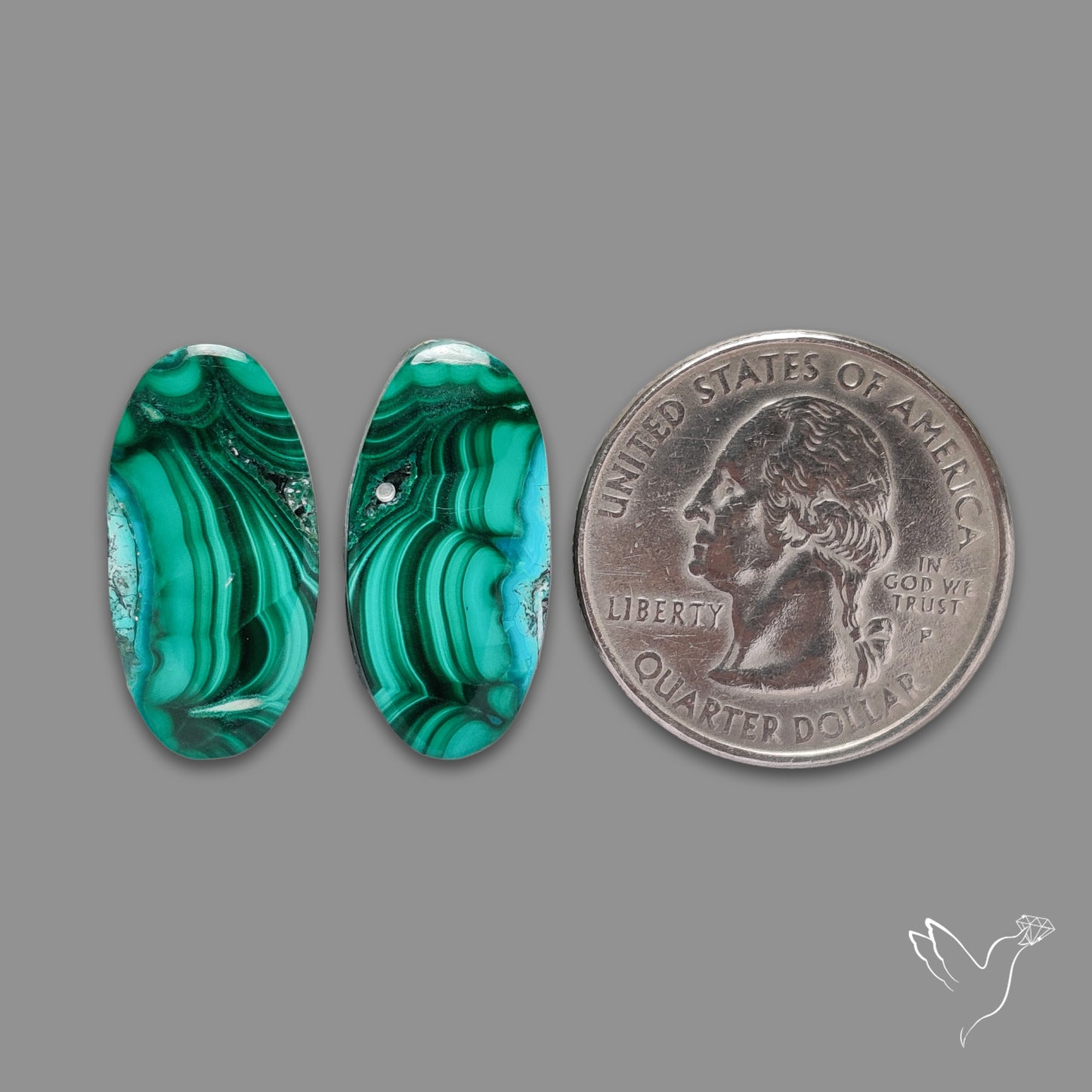 Chrysocolla In Malachite Pair