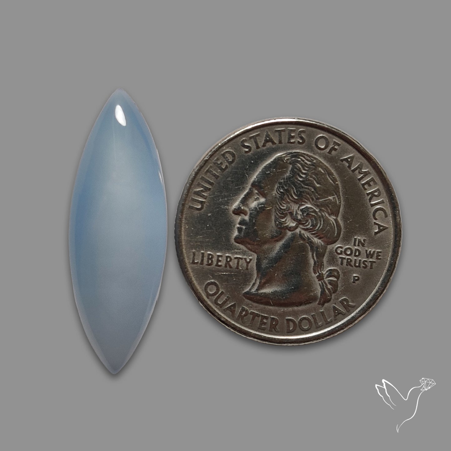 Namibian Blue Chalcedony Gem Chalcedony Cabochon