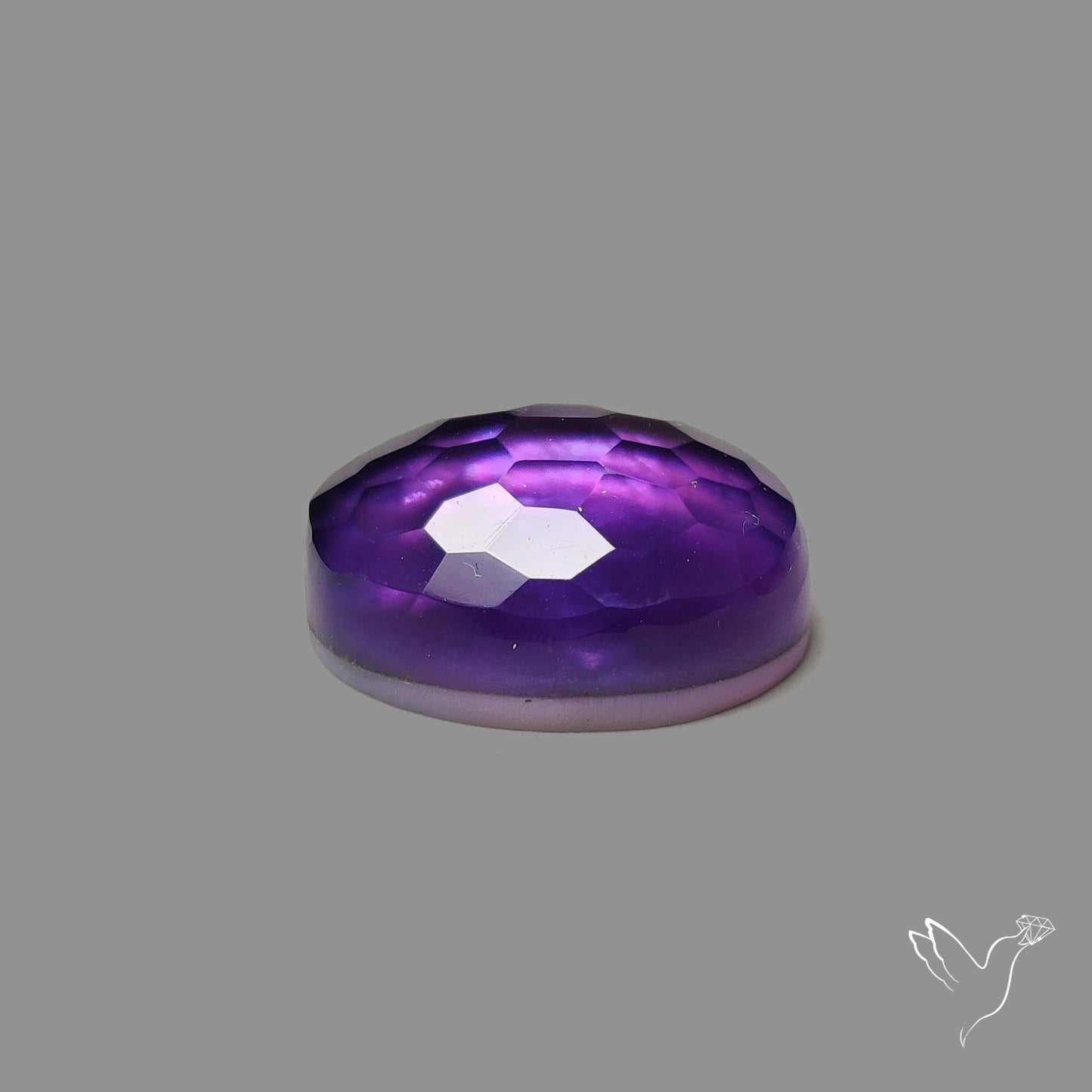 Honeycomb Cut Amethyst With Mother Of Pearl Doublet