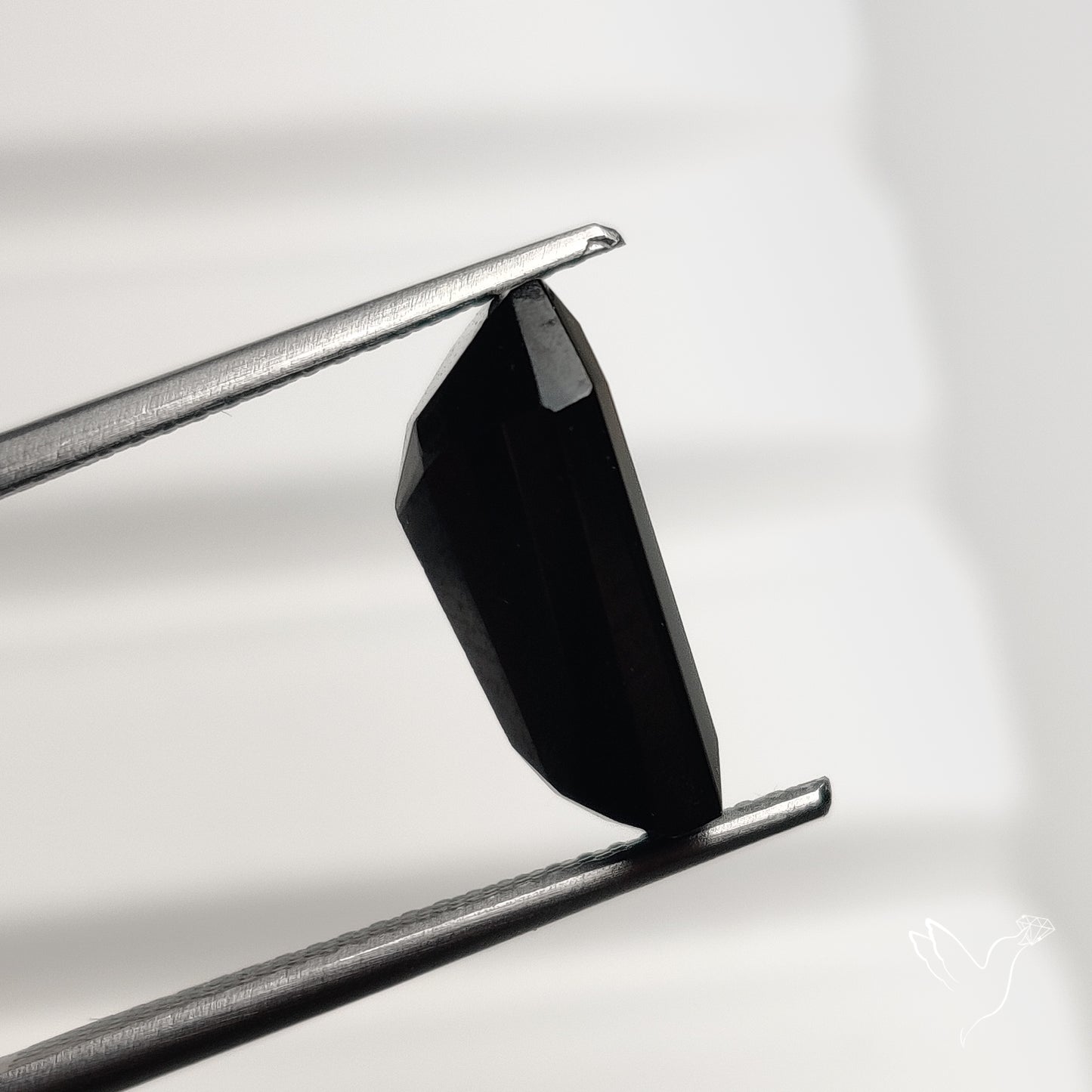 Black Spinel Step Cut Coffin Shaped Gemstone