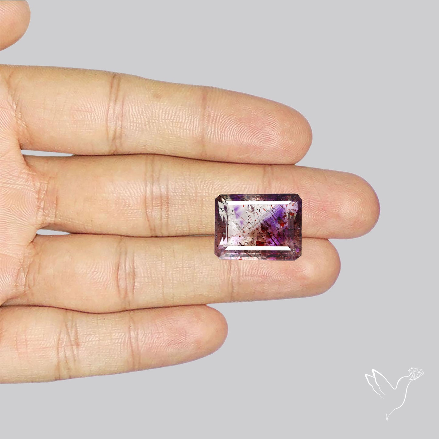 Faceted Lepidocrocite In Amethyst Super Seven Amethyst Fine Gemstone