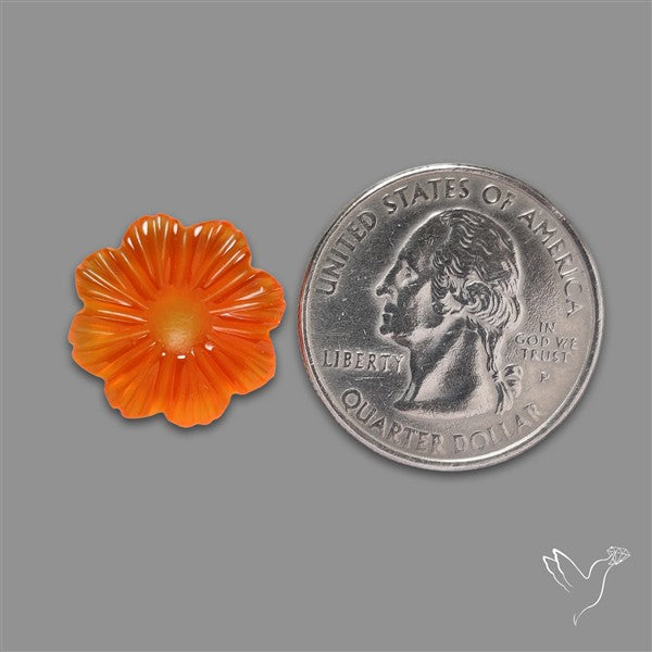Carnelian Agate Flower Carving