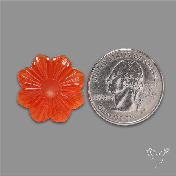 Carnelian Agate Flower Carving