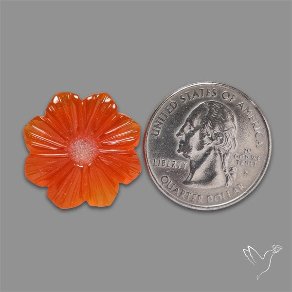 Carnelian Agate Flower Carving
