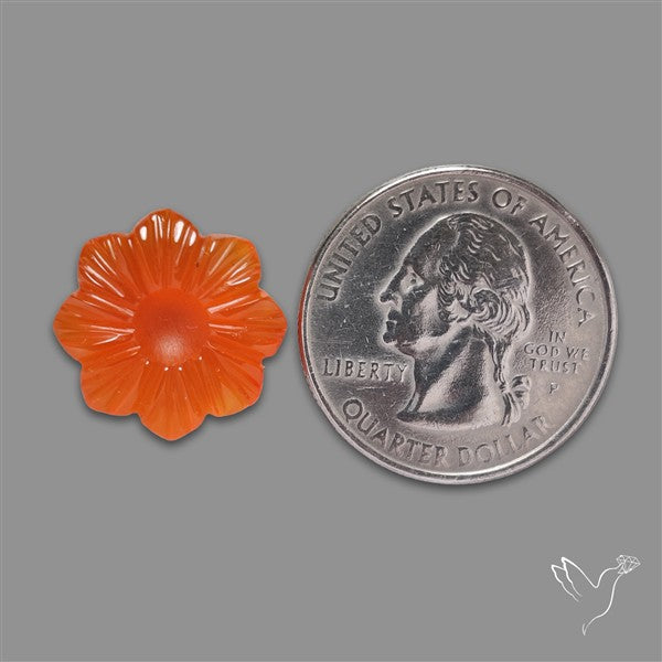 Carnelian Agate Flower Carving