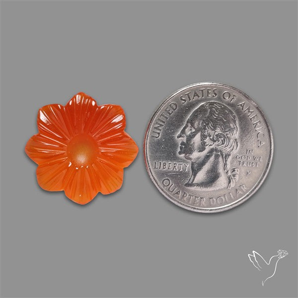 Carnelian Agate Flower Carving