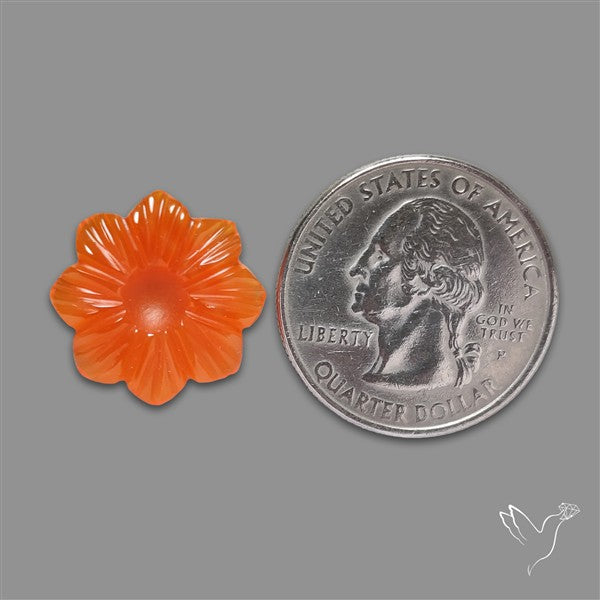 Carnelian Agate Flower Carving