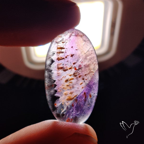 Super Seven Amethyst with Cacoxenite Cabochon