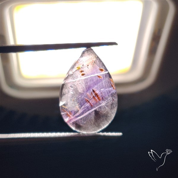 Super Seven Amethyst with Cacoxenite Cabochon