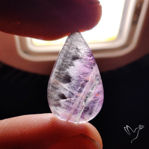 Super Seven Amethyst with Cacoxenite Cabochon