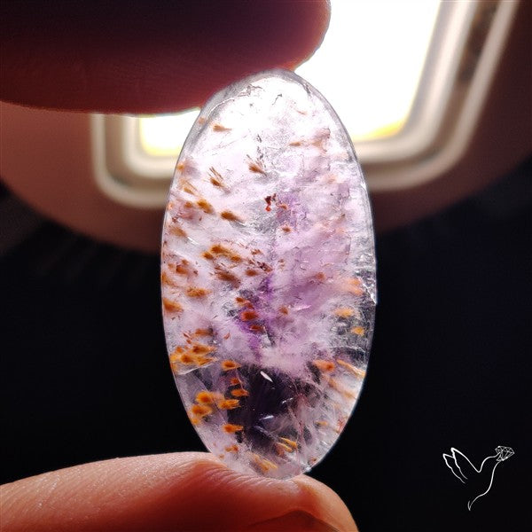 Super Seven Amethyst with Cacoxenite Cabochon