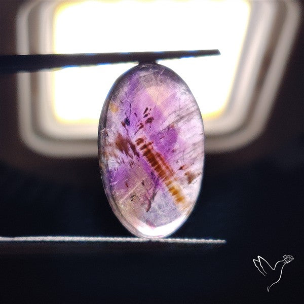 Super Seven Amethyst with Cacoxenite Cabochon