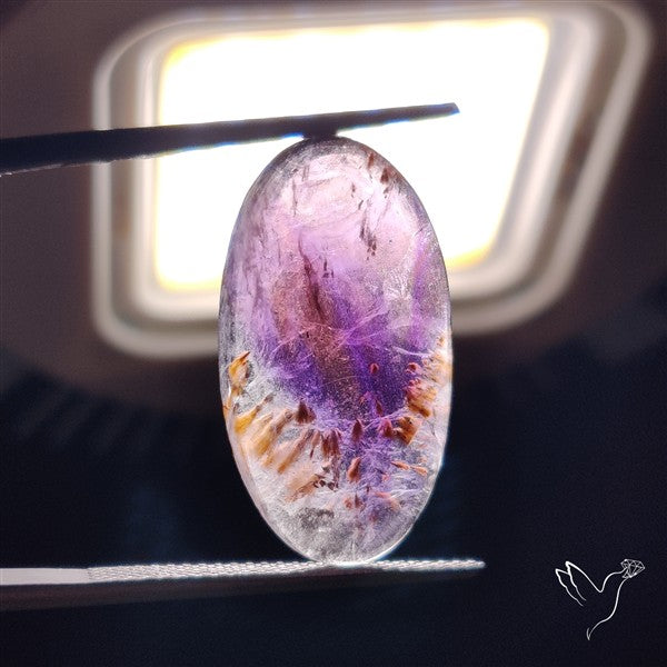 Super Seven Amethyst with Cacoxenite Cabochon