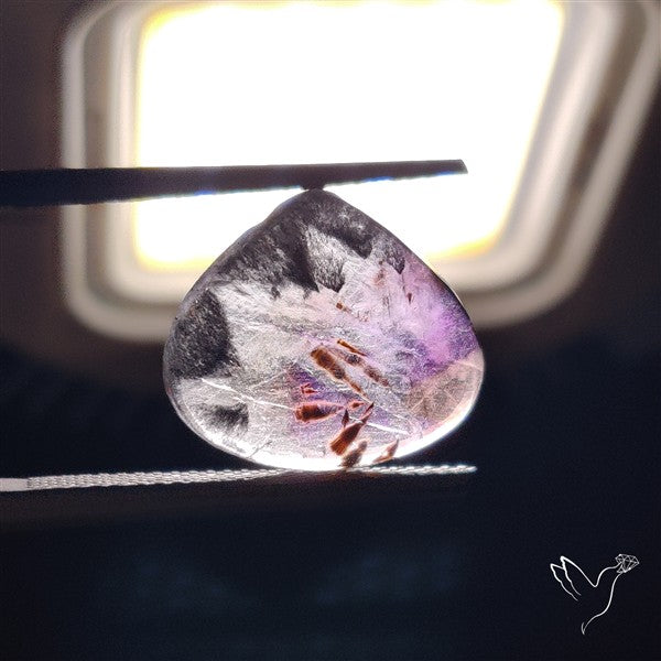 Super Seven Amethyst with Cacoxenite Cabochon