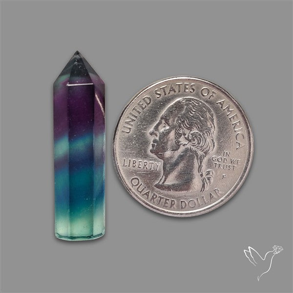 Purple Teal Fluorite Tower/Pencil Shaped