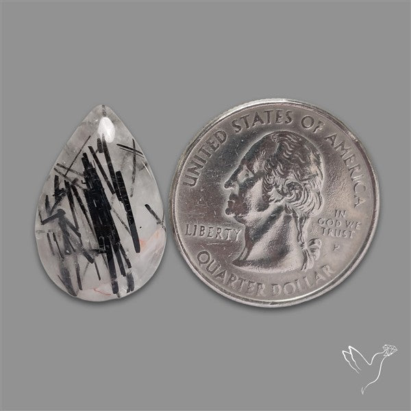 Black Tourmalinated Quartz Cabochon