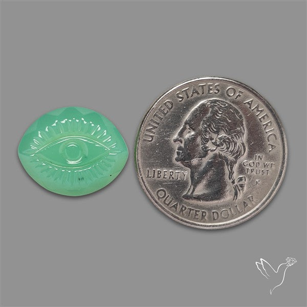 Gemmy Chrysoprase Evil Eye Carving