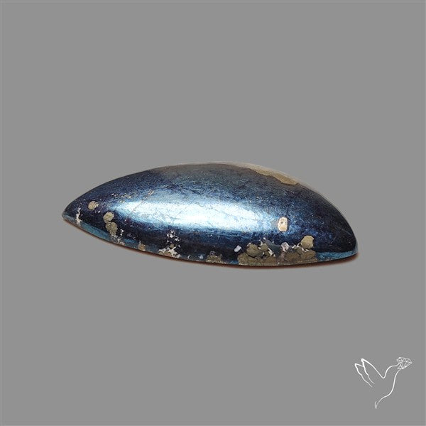 Rare Covellite Cabochon with Pyrite