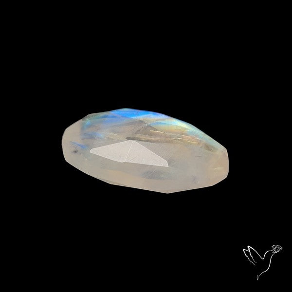 Rose Cut Faceted Rainbow Moonstone