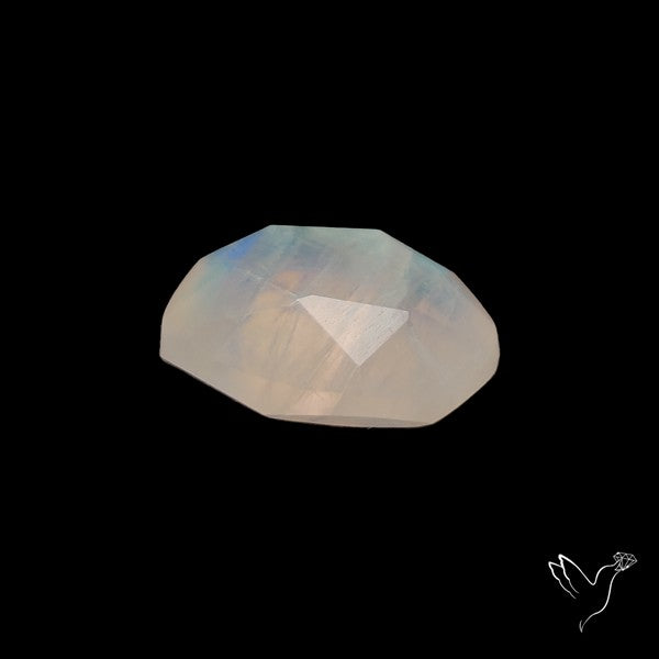 Rose Cut Faceted Rainbow Moonstone