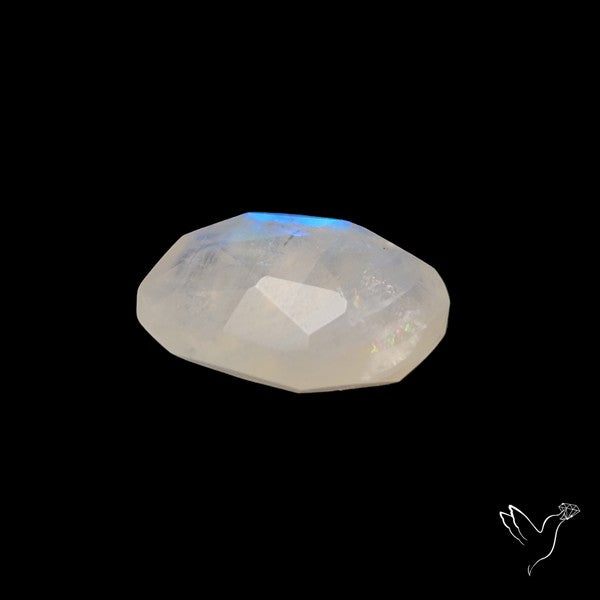 Rose Cut Faceted Rainbow Moonstone