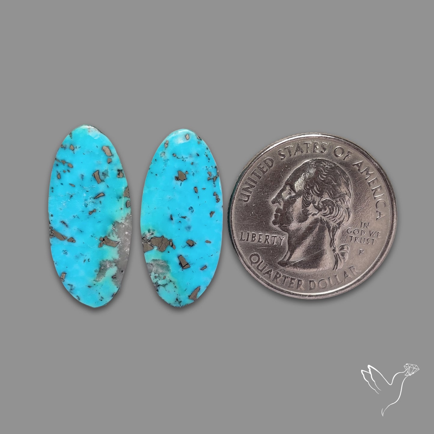 Rare Campitos Turquoise With Pyrite Inclusion Pair