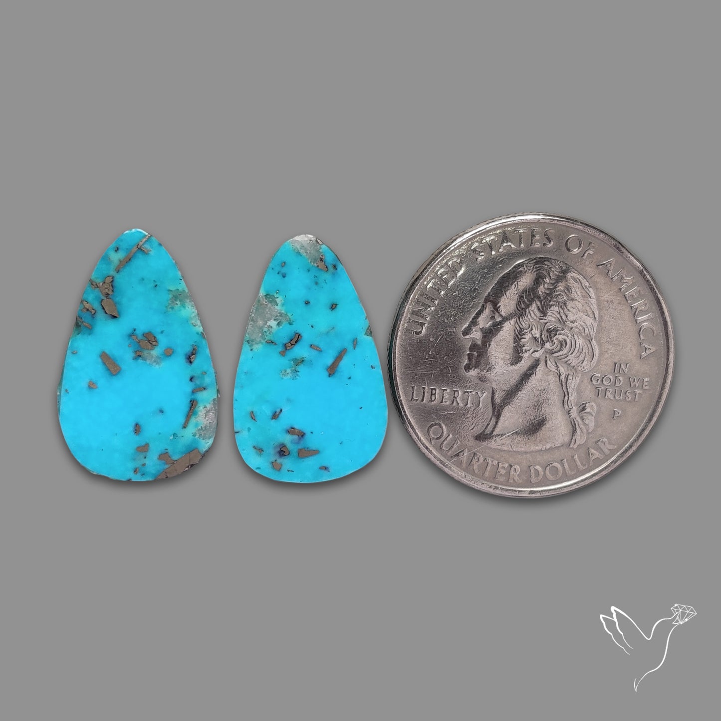 Rare Campitos Turquoise With Pyrite Inclusion Pair