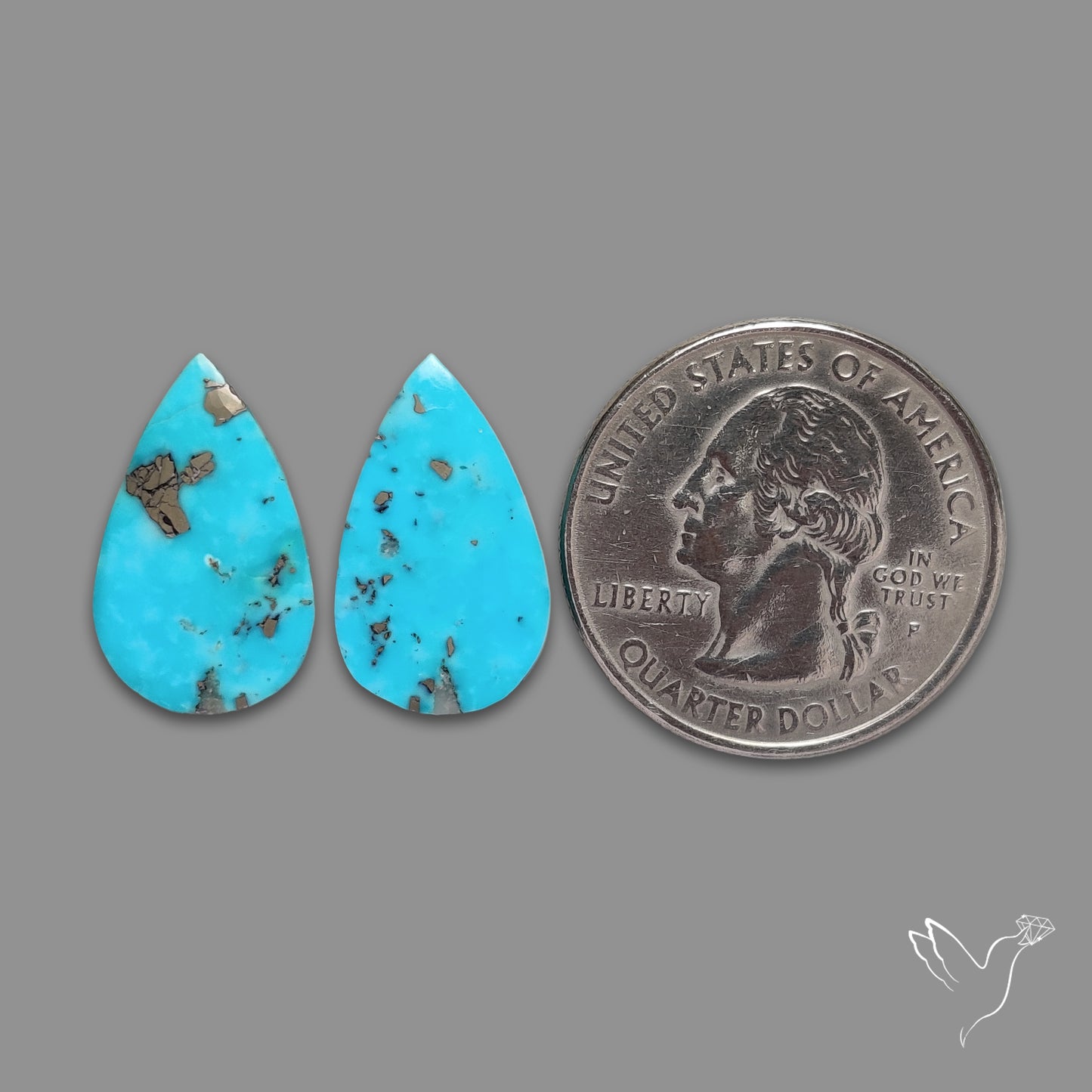 Rare Campitos Turquoise With Pyrite Inclusion Pair