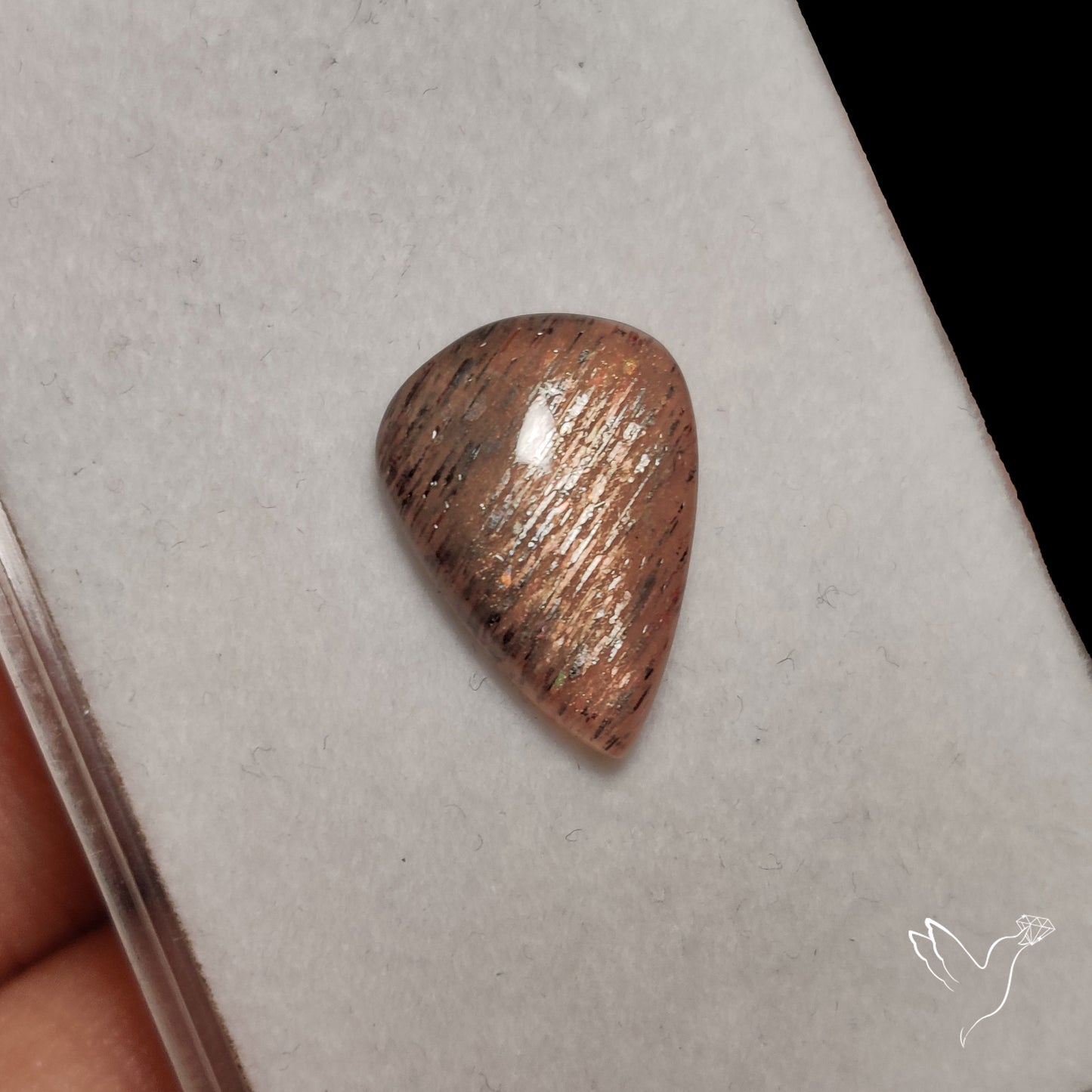 Black Sunstone Meteor Shower Pattern Cabochon