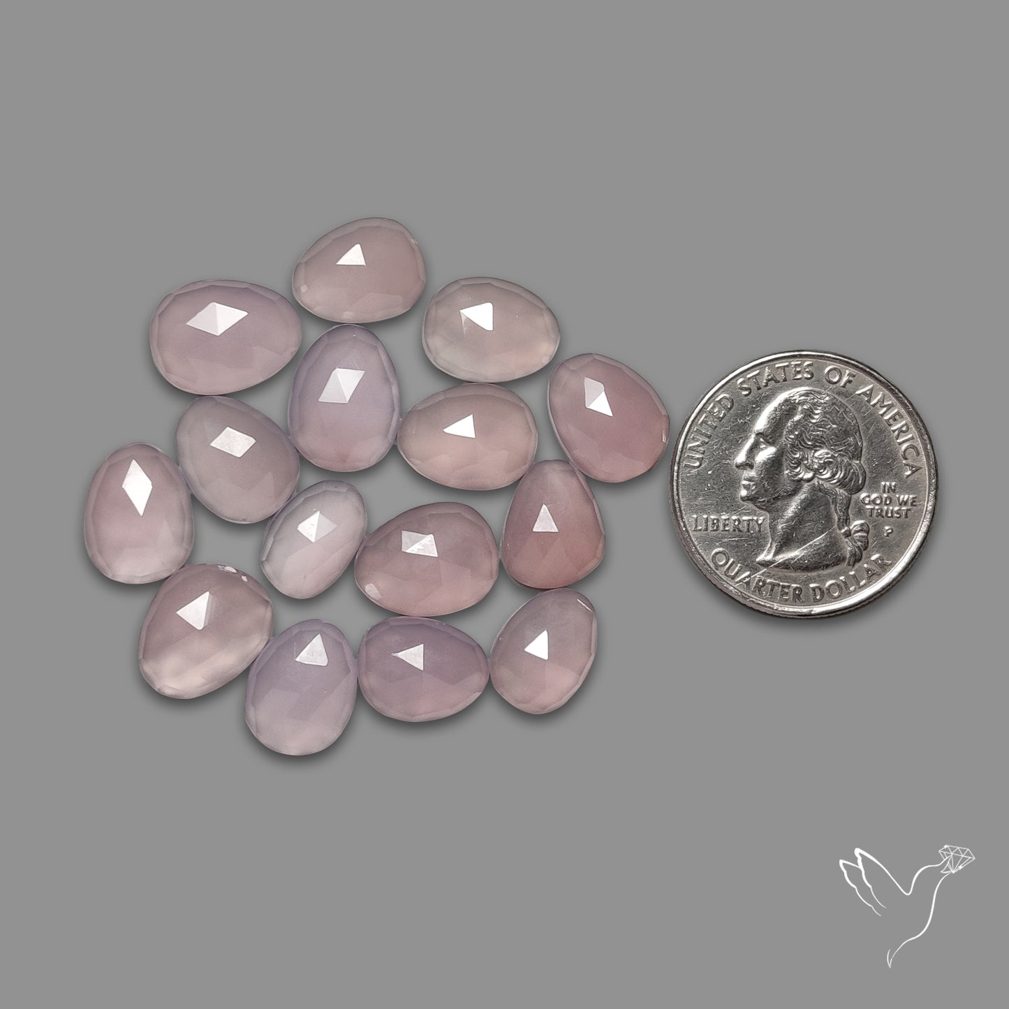 Rose Cut Lavender Chalcedony Lot