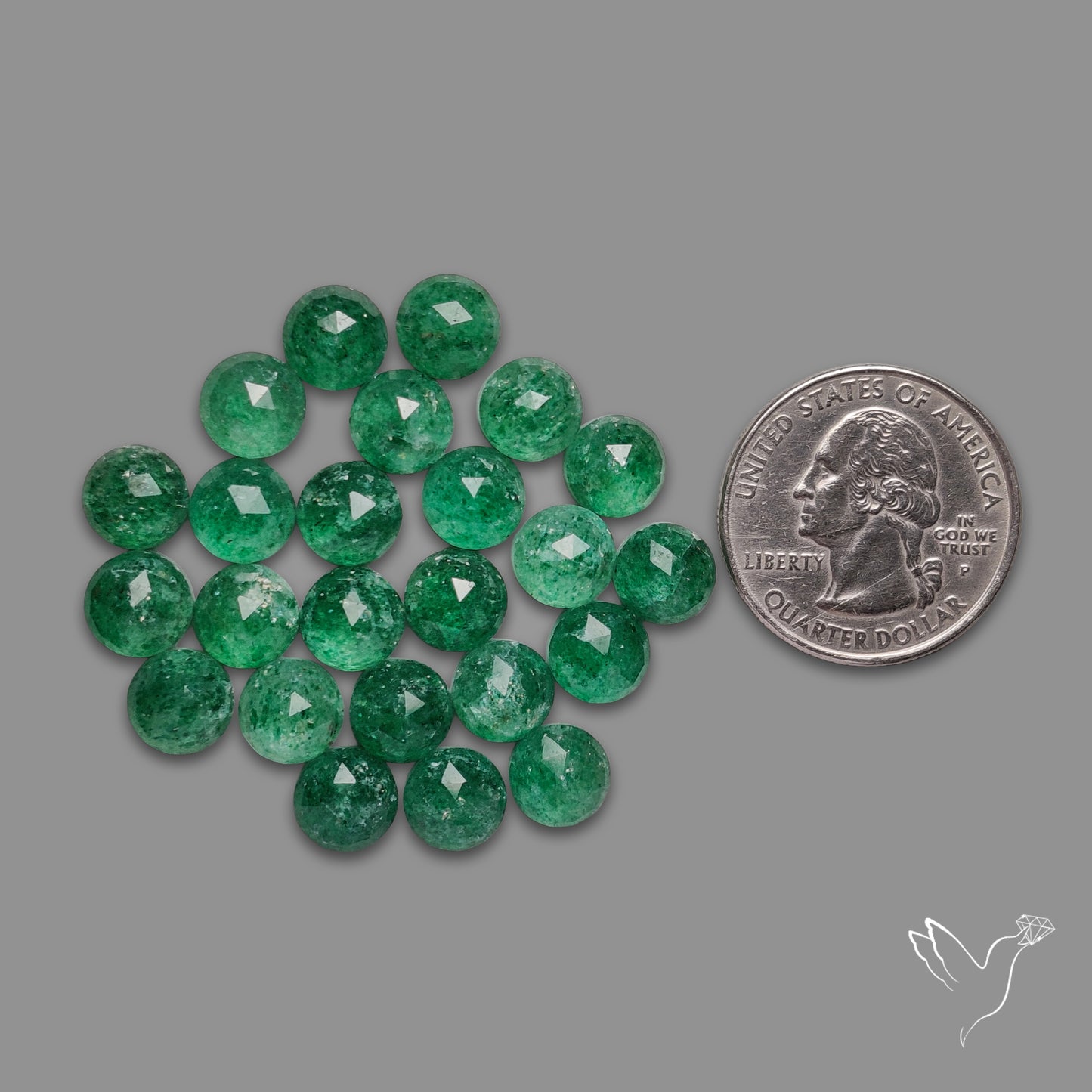 Rose Cut Green Tanzurine Rounds Lot