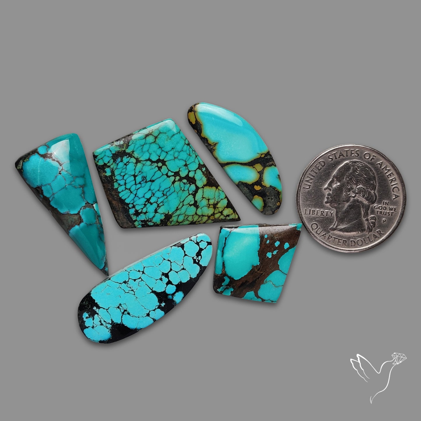 Hubei Turquoise Cabochons Lot