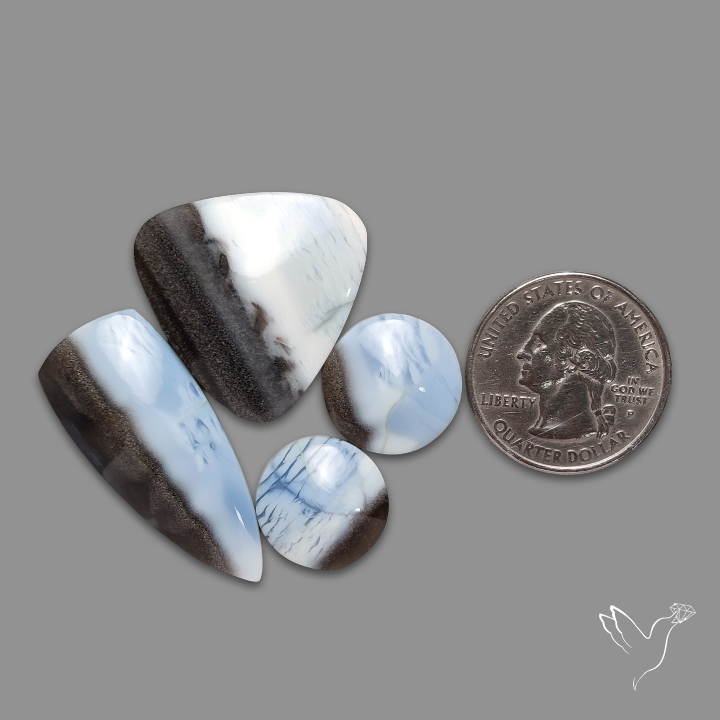 Owyhee Blue Opal Cabochons Lot