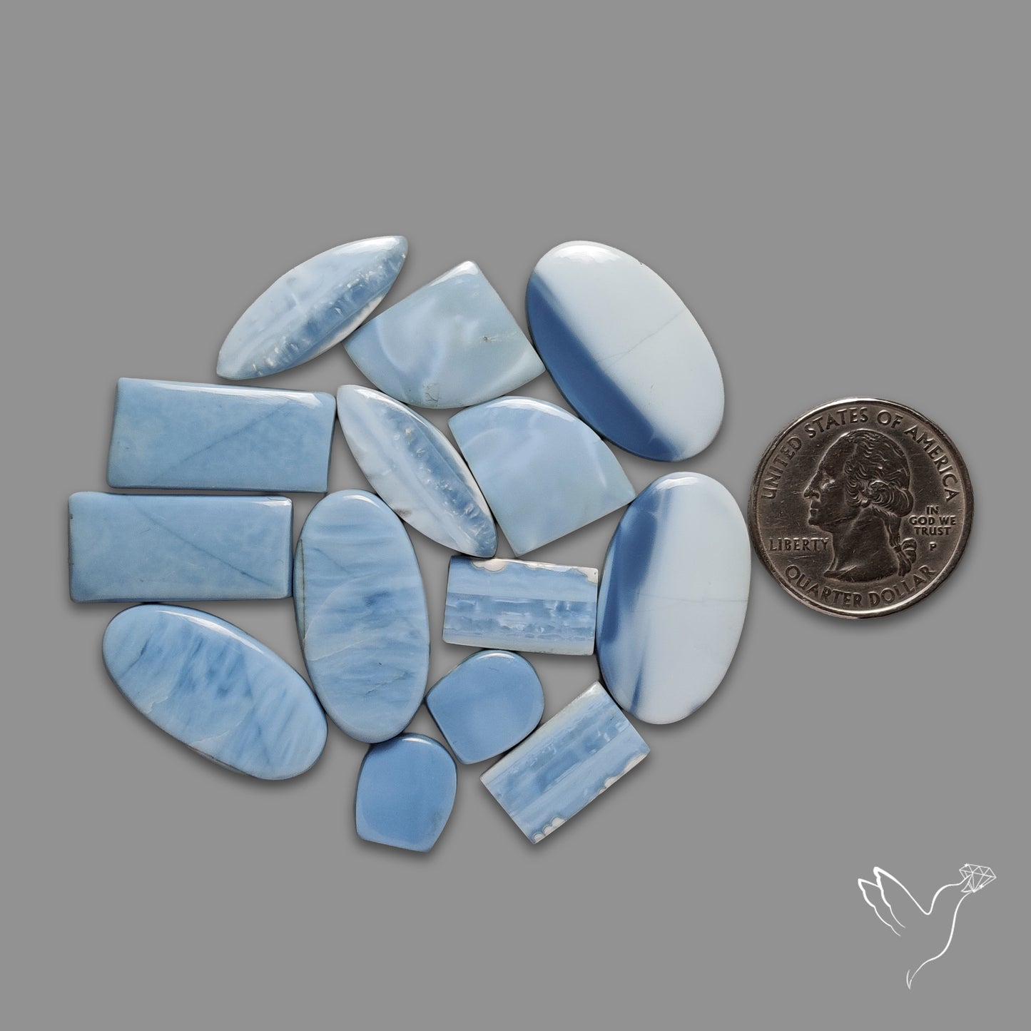 Owyhee Blue Opal Cabochons Lot