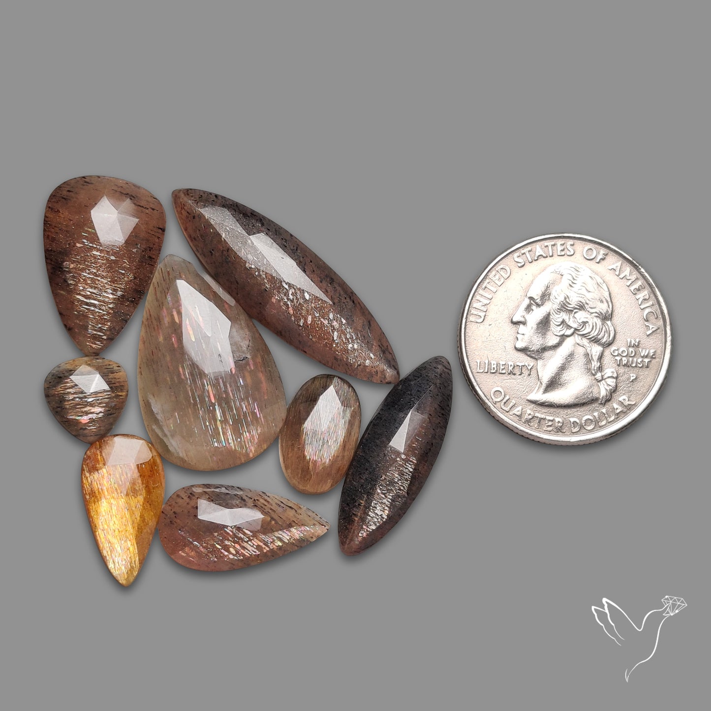 Rose Cut Confetti Black Sunstone Lot