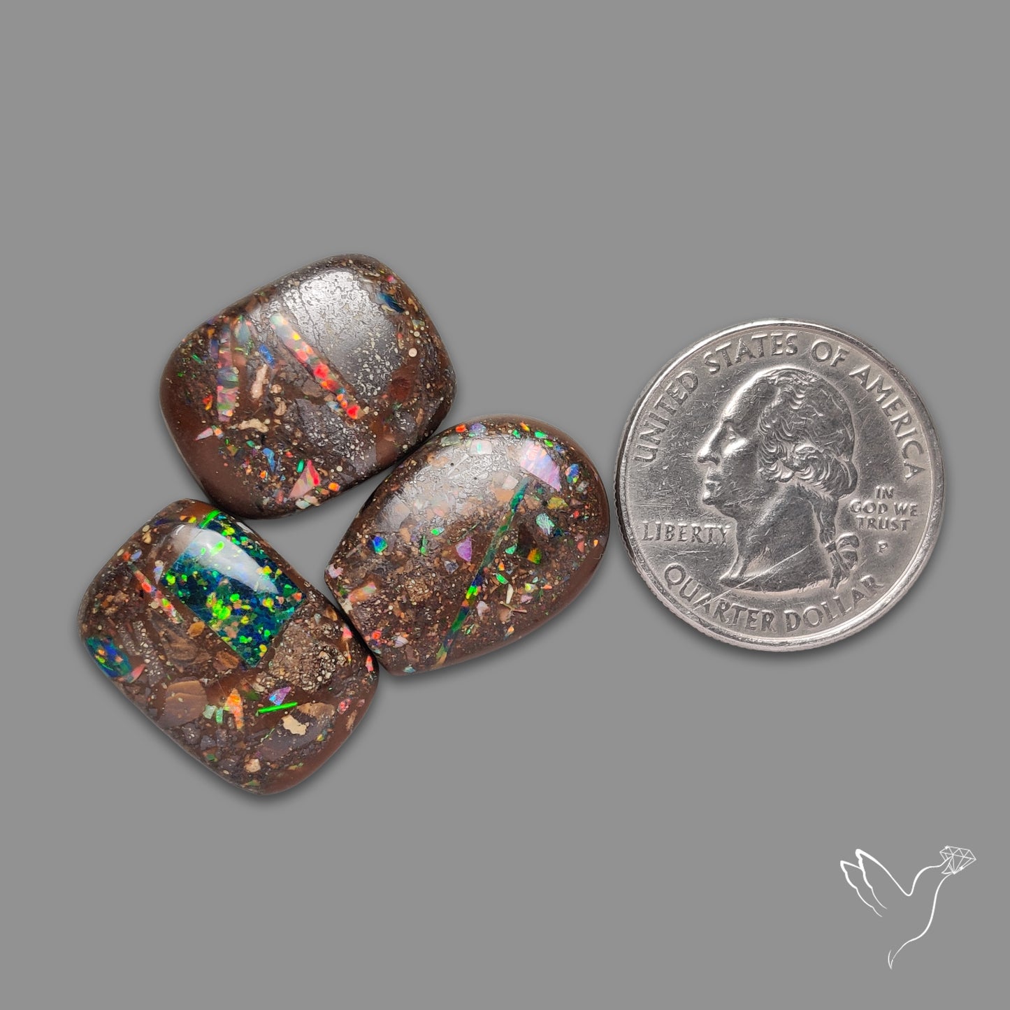 Aurora Opal Inlay in Boulder Opal Matrix
