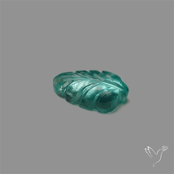 Paraiba Blue Apatite Leaf Carving
