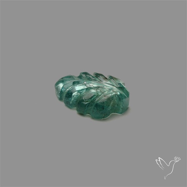 Paraiba Blue Apatite Leaf Carving