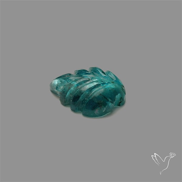 Paraiba Blue Apatite Leaf Carving