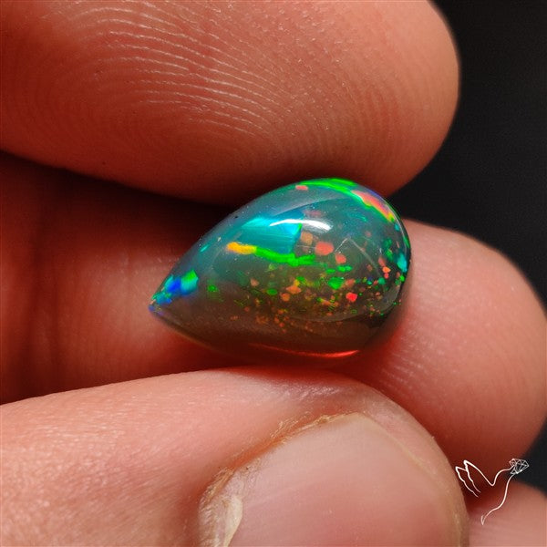 Natural Dark AAA Ethiopian Black Opal Cabochon