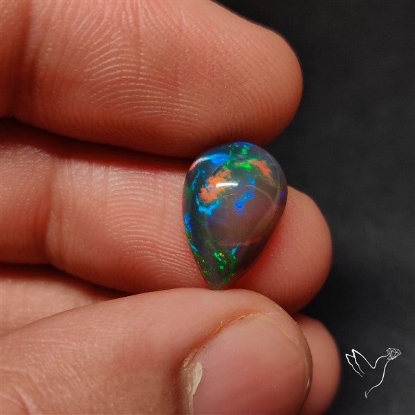 Natural Dark AAA Ethiopian Black Opal Cabochon