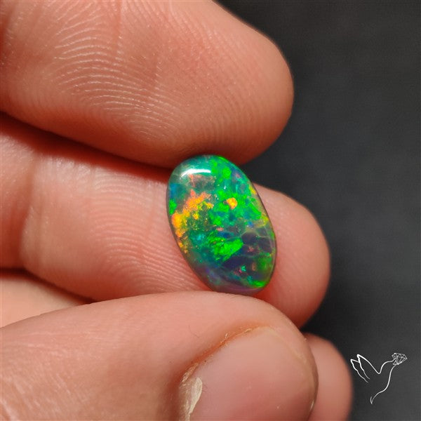 Natural Dark AAA Ethiopian Black Opal Cabochon
