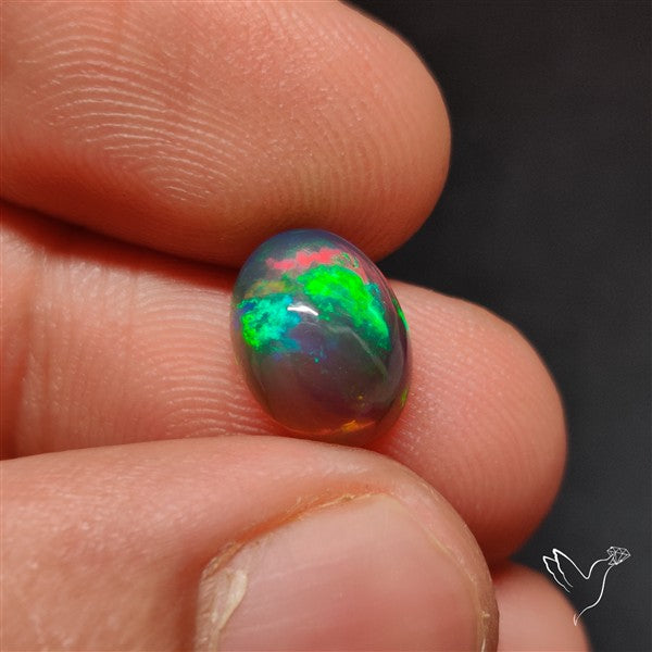 Natural Dark AAA Ethiopian Black Opal Cabochon