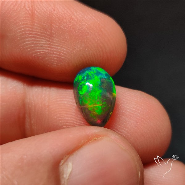 Natural Dark AAA Ethiopian Black Opal Cabochon