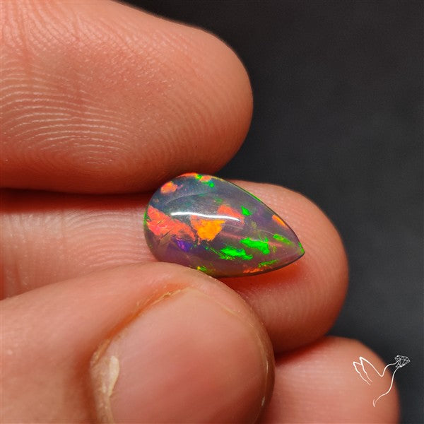 Natural Dark AAA Ethiopian Black Opal Cabochon