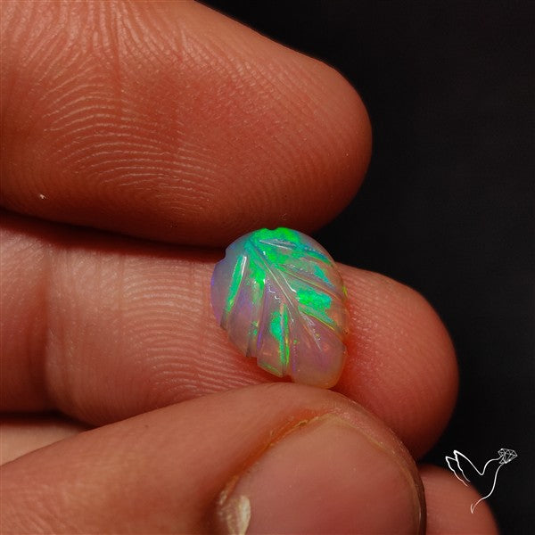 AAA Ethiopian Welo Opal Leaf Carving