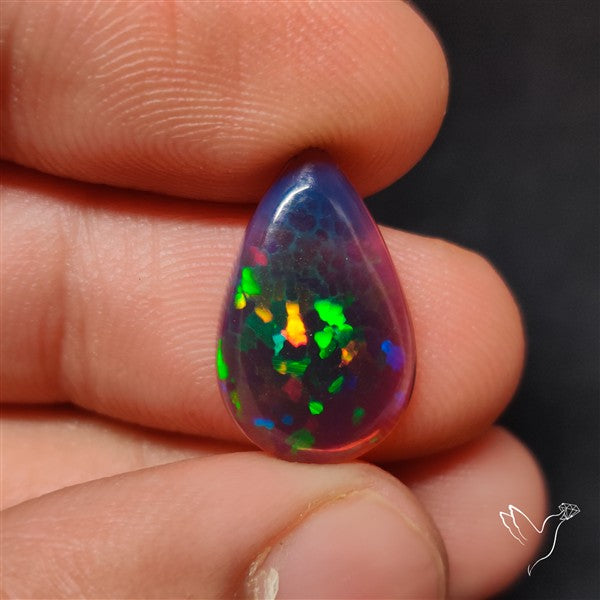 AAA Ethiopian Black Opal Cabochon Smoked